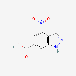 molecular formula C8H5N3O4 B1592885 4-硝基-1H-吲唑-6-羧酸 CAS No. 885519-71-1