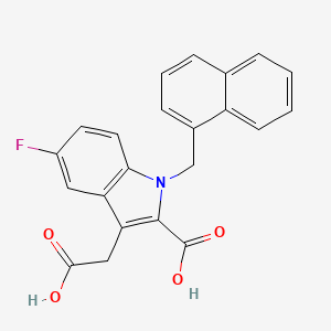 molecular formula C22H16FNO4 B1592910 3-(Carboxymethyl)-5-fluoro-1-(naphthalen-1-ylmethyl)-1H-indole-2-carboxylic acid CAS No. 942191-15-3