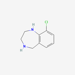 molecular formula C9H11ClN2 B1592919 9-Chloro-2,3,4,5-tetrahydro-1H-benzo[e][1,4]diazepine CAS No. 886365-62-4