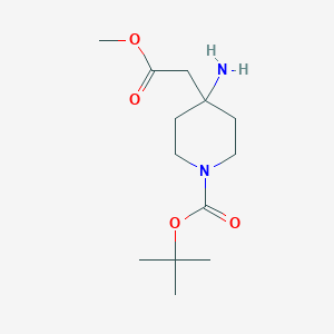 molecular formula C13H24N2O4 B1592920 Tert-butyl 4-amino-4-(2-methoxy-2-oxoethyl)piperidine-1-carboxylate CAS No. 362703-57-9