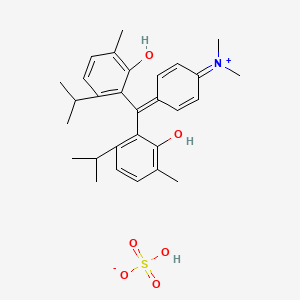 molecular formula C29H37NO6S B1592923 4-[双（2-羟基-3-甲基-6-丙-2-基苯基）亚甲基]环己-2,5-二烯-1-亚甲基]-二甲基氮杂鎓;硫酸氢盐 CAS No. 7512-38-1