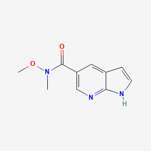 molecular formula C10H11N3O2 B1592925 1H-Pyrrolo[2,3-b]pyridine-5-carboxylic acid methoxy-methyl-amide CAS No. 944936-49-6