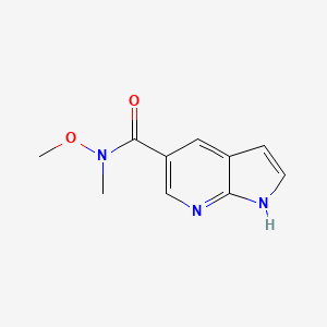 molecular formula C10H11N3O2 B1592925 N-methoxy-N-methyl-1H-pyrrolo[2,3-b]pyridine-5-carboxamide CAS No. 944936-49-6