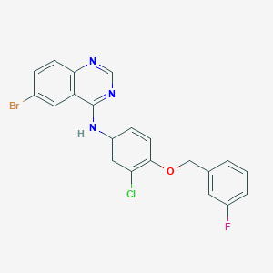 molecular formula C21H14BrClFN3O B1592934 6-Bromo-N-[3-chloro-4-[(3-fluorophenyl)methoxy]phenyl]quinazolin-4-amine CAS No. 944549-41-1
