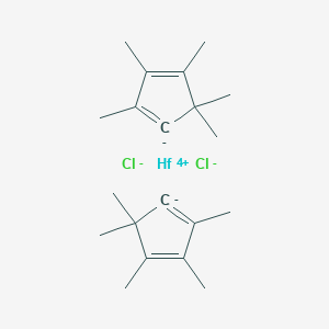 molecular formula C20H30Cl2Hf B1592955 Hafnium chloride 2,3,4,5,5-pentamethylcyclopenta-1,3-dien-1-ide (1/2/2) CAS No. 85959-83-7