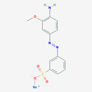 molecular formula C13H12N3NaO4S B1592971 Benzenesulfonic acid, 3-[(4-amino-3-methoxyphenyl)azo]-, monosodium salt CAS No. 6300-07-8