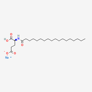 molecular formula C23H43NO5.Na<br>C23H43NNaO5 B1592974 L-Glutamic acid, N-(1-oxooctadecyl)-, monosodium salt CAS No. 38517-23-6