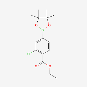 molecular formula C15H20BClO4 B1592988 Ethyl 2-chloro-4-(4,4,5,5-tetramethyl-1,3,2-dioxaborolan-2-yl)benzoate CAS No. 474709-76-7