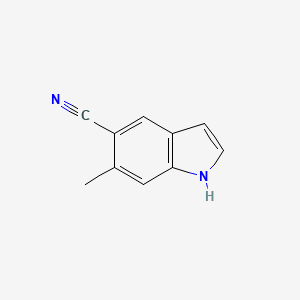 molecular formula C10H8N2 B1593082 6-甲基-1H-吲哚-5-甲腈 CAS No. 1000343-22-5