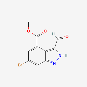 molecular formula C10H7BrN2O3 B1593104 Methyl 6-bromo-3-formyl-1H-indazole-4-carboxylate CAS No. 885518-85-4