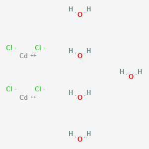 molecular formula Cd2Cl4H10O5 B1593118 cadmium(2+);tetrachloride;pentahydrate CAS No. 7790-78-5