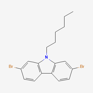 molecular formula C18H19Br2N B1593144 2,7-Dibromo-9-hexyl-9H-carbazole CAS No. 654676-12-7