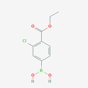 molecular formula C9H10BClO4 B1593155 (3-Chloro-4-(ethoxycarbonyl)phenyl)boronic acid CAS No. 850568-11-5