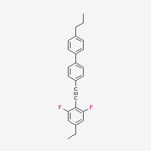 molecular formula C25H22F2 B1593177 4-((4-Ethyl-2,6-difluorophenyl)ethynyl)-4'-propyl-1,1'-biphenyl CAS No. 221526-72-3