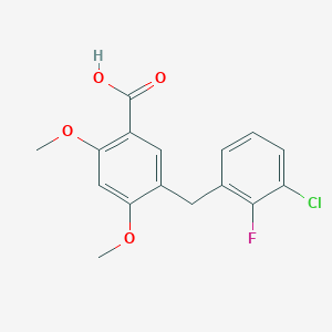 molecular formula C16H14ClFO4 B1593247 5-(3-Chloro-2-fluorobenzyl)-2,4-dimethoxybenzoic acid CAS No. 949465-79-6