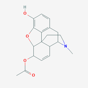 molecular formula C19H21NO4 B159328 (9-hydroxy-3-methyl-2,4,4a,7,7a,13-hexahydro-1H-4,12-methanobenzofuro[3,2-e]isoquinolin-7-yl) acetate CAS No. 2784-73-8