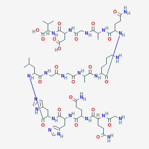 B1593304 Glycylglutaminylglutaminylhistidylhistidylleucylglycylglycylalanyllysylglutaminylalanylglycyl-alpha-aspartylvaline CAS No. 80755-86-8