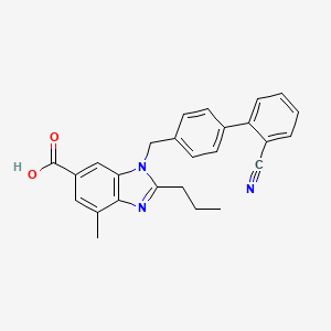 molecular formula C26H23N3O2 B1593306 1-[(2'-Cyano[1,1'-biphenyl]-4-yl)methyl]-4-methyl-2-propyl-1H-benzimidazole-6-carboxylic acid CAS No. 1098100-87-8