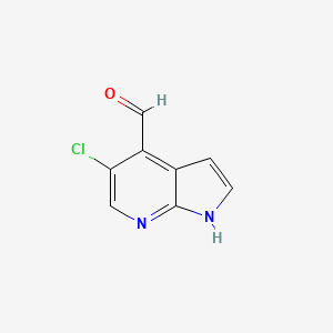 molecular formula C8H5ClN2O B1593314 5-氯-1H-吡咯并[2,3-b]吡啶-4-甲醛 CAS No. 1015610-39-5