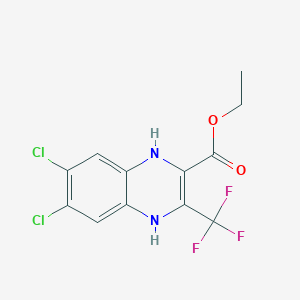 molecular formula C12H9Cl2F3N2O2 B1593343 Ethyl 6,7-dichloro-3-(trifluoromethyl)-1,4-dihydroquinoxaline-2-carboxylate CAS No. 957062-92-9