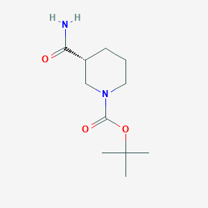 molecular formula C11H20N2O3 B1593429 (R)-叔丁基 3-氨基甲酰基哌啶-1-甲酸酯 CAS No. 915226-43-6