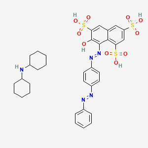 molecular formula C34H39N5O10S3 B1593486 1,3,6-Naphthalenetrisulfonic acid, 7-hydroxy-8-[[4-(phenylazo)phenyl]azo]-, compd. with N-cyclohexylcyclohexanamine CAS No. 6226-90-0