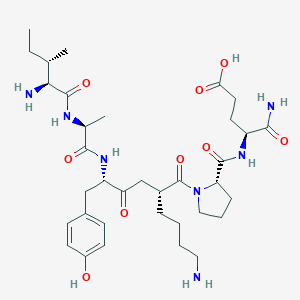 molecular formula C35H55N7O9 B159363 Led ovm myotropic peptide CAS No. 133337-28-7