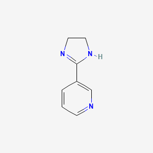 molecular formula C8H9N3 B1593643 3-(4,5-dihydro-1H-imidazol-2-yl)pyridine CAS No. 6302-53-0