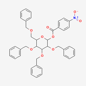 (3R,4S,5R,6R)-3,4,5-Tris(benzyloxy)-6-((benzyloxy)-methyl)tetrahydro-2H-pyran-2-yl 4-nitrobenzoate