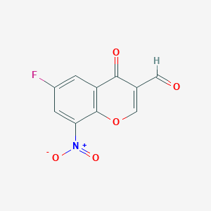 molecular formula C10H4FNO5 B1593704 6-Fluoro-8-nitrochromone-3-carboxaldehyde CAS No. 351003-07-1