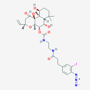 molecular formula C32H44IN5O8 B159373 N-(3-(4-Azido-3-iodophenyl)-propionamide)-7-aminoethylcarbamyl-7-desacetylforskolin CAS No. 136133-69-2