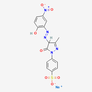 2-Pyrazolin-5-one, 4-((2-hydroxy-5-nitrophenyl)azo)-3-methyl-1-(p-sulfophenyl)-, sodium salt