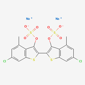 molecular formula C18H10Cl2Na2O8S4 B1593774 [2,2'-Bibenzo[b]thiophene]-3,3'-diol, 6,6'-dichloro-4,4'-dimethyl-, bis(hydrogen sulfate), disodium salt CAS No. 3875-72-7