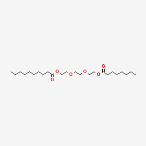 molecular formula C24H46O6 B1593793 Decanoic acid, 2-[2-[2-[(1-oxooctyl)oxy]ethoxy]ethoxy]ethyl ester CAS No. 7346-78-3