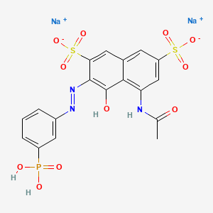 molecular formula C18H14N3Na2O11PS2 B1593858 2,7-Naphthalenedisulfonic acid, 5-(acetylamino)-4-hydroxy-3-[(3-phosphonophenyl)azo]-, disodium salt CAS No. 68110-24-7