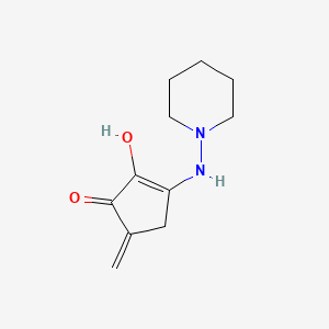 molecular formula C11H16N2O2 B1593869 2-Cyclopenten-1-one, 2-hydroxy-5-methylene-3-piperidinoamino- CAS No. 63937-31-5