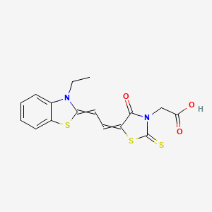 molecular formula C16H14N2O3S3 B1593871 3-Thiazolidineacetic acid, 5-[2-(3-ethyl-2(3H)-benzothiazolylidene)ethylidene]-4-oxo-2-thioxo- CAS No. 25962-03-2