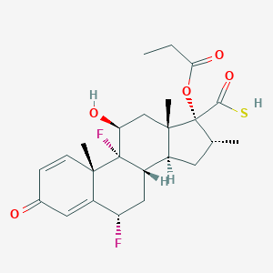 (6S,8S,9R,10S,11S,13S,14S,16R,17R)-6,9-difluoro-11-hydroxy-10,13,16-trimethyl-3-oxo-17-propanoyloxy-6,7,8,11,12,14,15,16-octahydrocyclopenta[a]phenanthrene-17-carbothioic S-acid