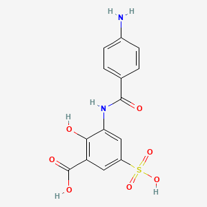 molecular formula C14H12N2O7S B1593919 3-((4-Aminobenzoyl)amino)-5-sulphosalicylic acid CAS No. 6201-80-5