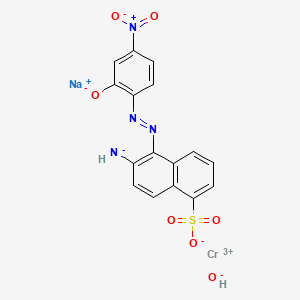 molecular formula C16H10CrN4NaO7S B1593922 Chromate(1-), [6-(amino-kappaN)-5-[[2-(hydroxy-kappaO)-4-nitrophenyl]azo-kappaN1]-1-naphthalenesulfonato(3-)]hydroxy-, sodium, (T-4)- CAS No. 10241-21-1