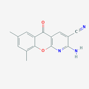 2-Amino-7,9-dimethyl-5-oxo-5H-[1]benzopyrano[2,3-b]pyridine-3-carbonitrile