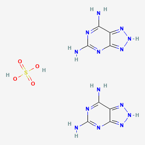molecular formula C8H12N14O4S B1594028 1H-1,2,3-Triazolo(4,5-d)pyrimidine-5,7-diamine, sulfate (2:1) CAS No. 58502-11-7