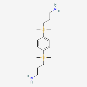molecular formula C16H32N2Si2 B1594200 Propylamine, 3,3'-(p-phenylenebis(dimethylsilylene))bis- CAS No. 20152-18-5