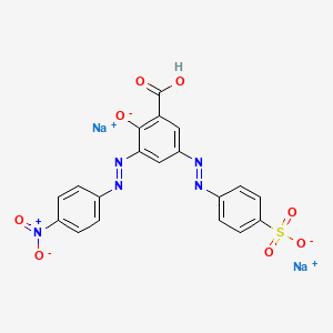 Benzoic acid, 2-hydroxy-3-[(4-nitrophenyl)azo]-5-[(4-sulfophenyl)azo]-, disodium salt