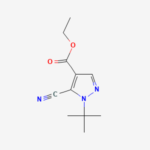 1H-Pyrazole-4-carboxylic acid, 5-cyano-1-(1,1-dimethylethyl)-, ethyl ester