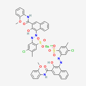 Benzenesulfonic acid, 4-chloro-2-((2-hydroxy-3-(((2-methoxyphenyl)amino)carbonyl)-1-naphthalenyl)azo)-5-methyl-, barium salt (2:1)