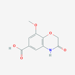 molecular formula C10H9NO5 B1594443 8-methoxy-3-oxo-3,4-dihydro-2H-1,4-benzoxazine-6-carboxylic acid CAS No. 5446-56-0