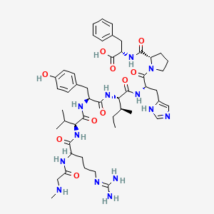 molecular formula C49H71N13O10 B1594533 (2S)-2-[[(2S)-1-[(2S)-2-[[(2S,3S)-2-[[(2S)-2-[[(2S)-2-[[5-(diaminomethylideneamino)-2-[[2-(methylamino)acetyl]amino]pentanoyl]amino]-3-methylbutanoyl]amino]-3-(4-hydroxyphenyl)propanoyl]amino]-3-methylpentanoyl]amino]-3-(1H-imidazol-5-yl)propanoyl]pyrrolidine-2-carbonyl]amino]-3-phenylpropanoic acid CAS No. 51833-69-3