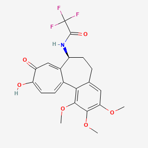 molecular formula C21H20F3NO6 B1594535 Acetamide, 2,2,2-trifluoro-N-(5,6,7,9-tetrahydro-10-hydroxy-1,2,3-trimethoxy-9-oxobenzo(a)heptalen-7-yl)-, (S)- CAS No. 71295-34-6