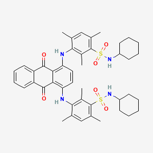 molecular formula C44H52N4O6S2 B1594552 Benzenesulfonamide, 3,3'-[(9,10-dihydro-9,10-dioxo-1,4-anthracenediyl)diimino]bis[N-cyclohexyl-2,4,6-trimethyl- CAS No. 23552-74-1
